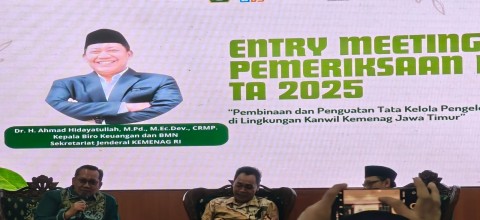 Kepala MTsN 6 Pasuruan Hadiri Entry Meeting Pemeriksaan TA 2025 di Kanwil Kemenag Jawa Timur